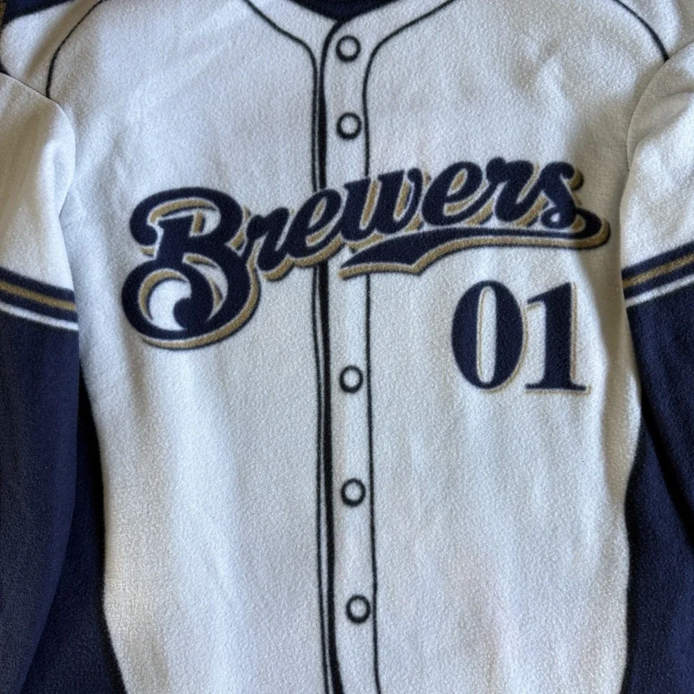 Milwaukee Brewers Wearable Blanket Hoodie‎ Fleece Lounger Adult One Size MLB